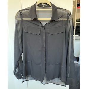 Express Black Shear Button Up Shirt -xs
